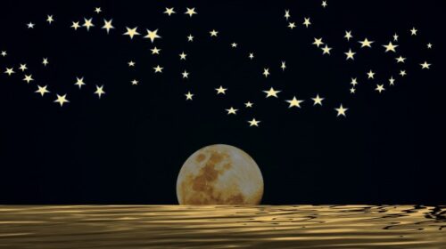 moon and stars with midnight sky | Toddlebabes - Learn to Play - Play to Learn