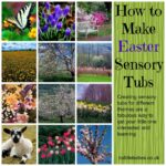 How to make easter sensory tubs, sensory tubs, spring sensory tubs