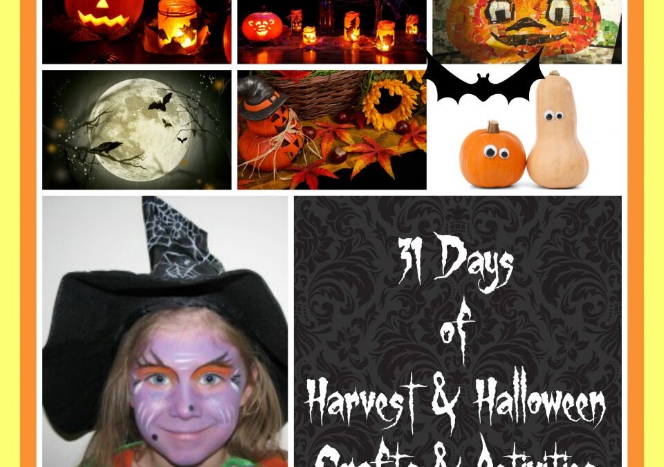 31 days of Harvest and Halloween craft and activities, Fall, Autumn, Thanksgiving, pumpkin, apple,