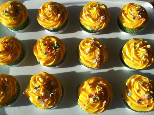Pudsey bear cupcakes, children in need