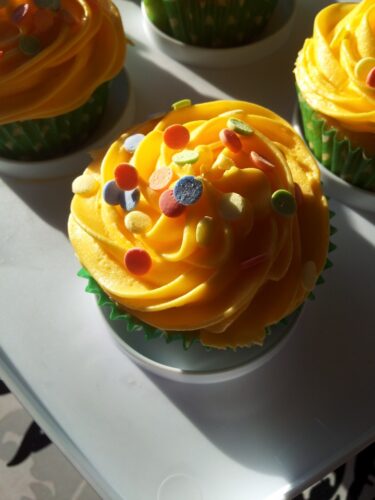 Pudsey bear cupcakes, children in need