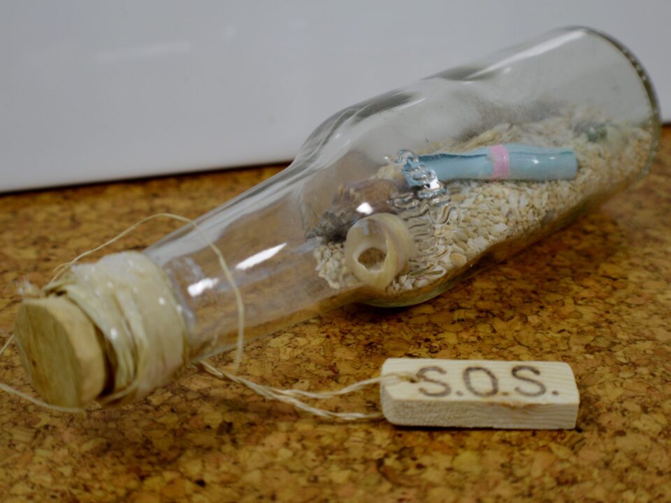 message in a bottle, sos, bottle