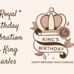 a drawing of a crown and a ribbon with text for a royal birthday